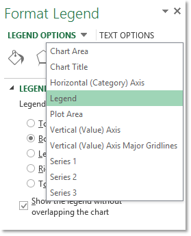 format chart legend
